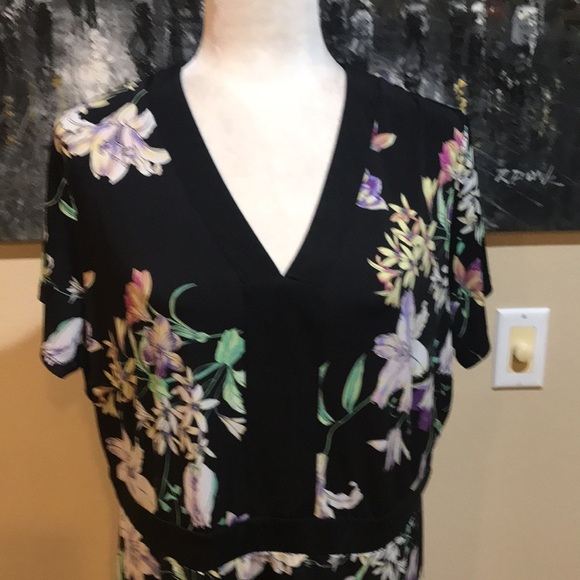 Liz Claiborne Career Woman Floral V-Neck Short Sleeved Dress-Size 1X - Picture 5 of 8